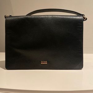 Hugo Boss pebbled leather shoulder bag
